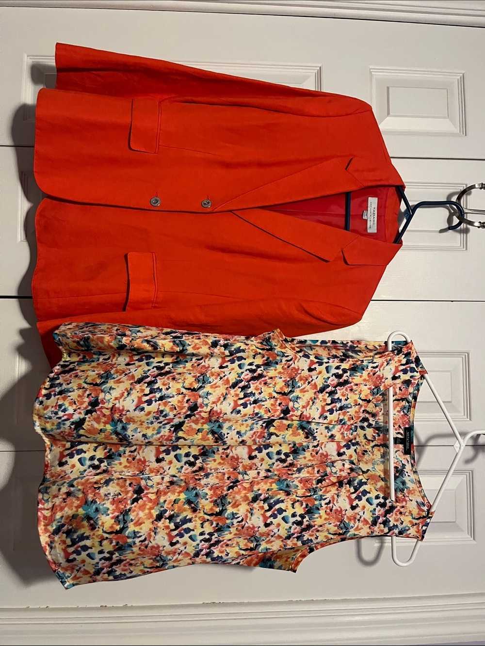 Tahari Bright Orange Tailored Blazer